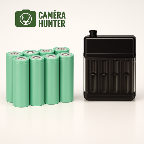 Batteries : Accus au lithium rechargeables avec chargeur - Pour camera de chasse